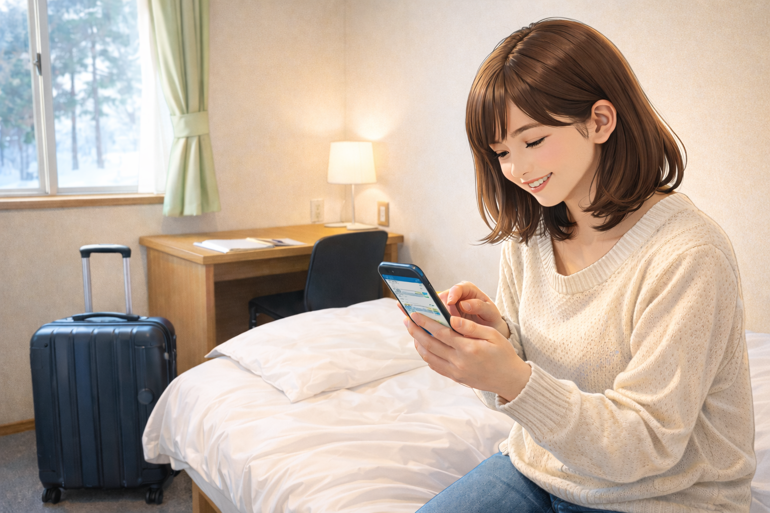 新潟の合宿免許に申し込んで安心している学生のイメージ